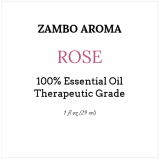 rose essential oil label