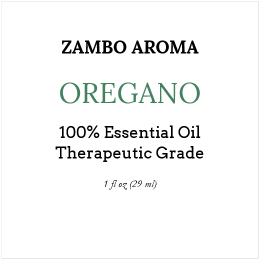 oregano essential oil label
